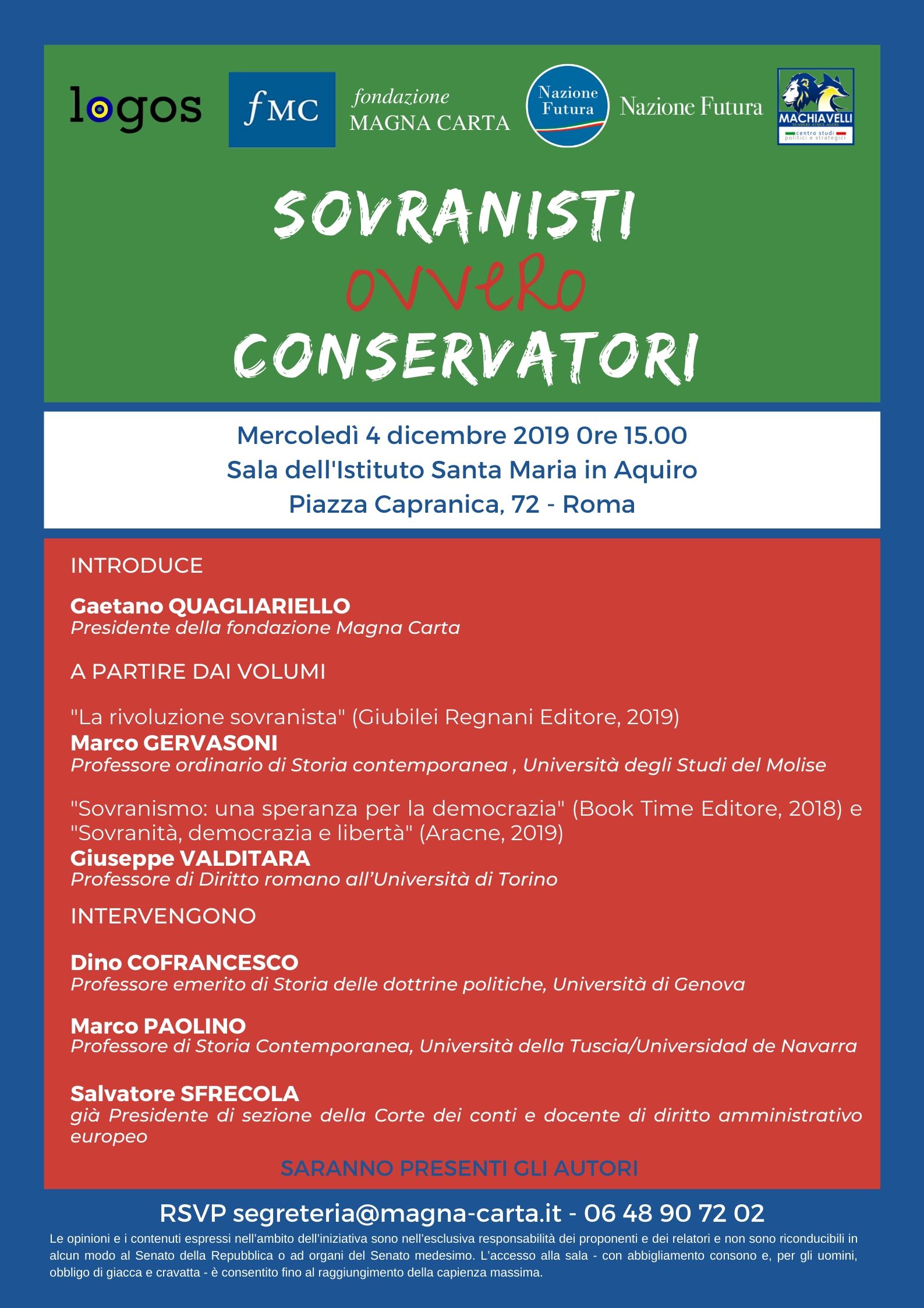 SOVRANISTI ovvero CONSERVATORI SOVRANISTI ovvero CONSERVATORI