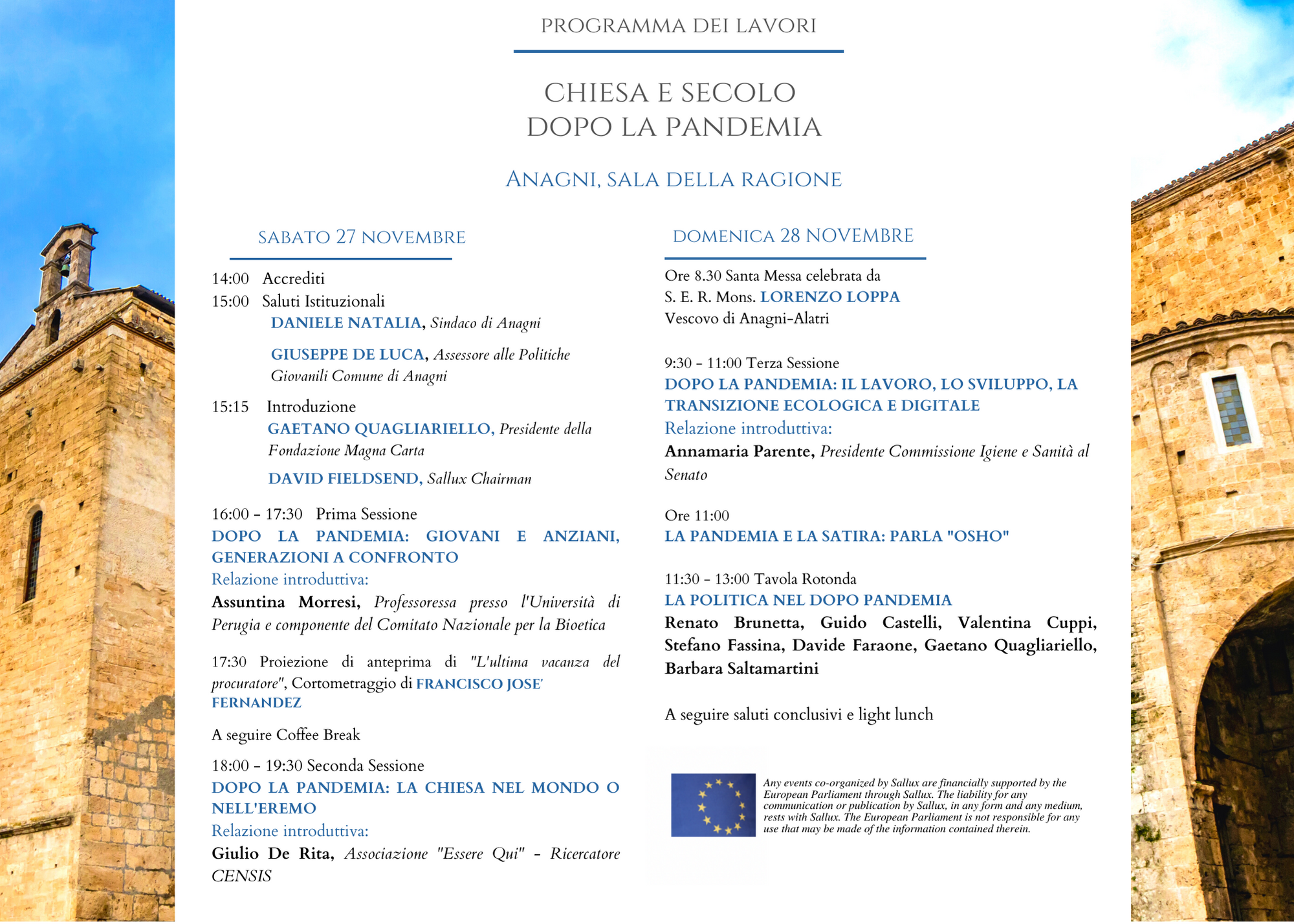 A CESARE e A DIO – “Chiesa e Secolo Dopo la Pandemia” A CESARE e A DIO – “Chiesa e Secolo Dopo la Pandemia”