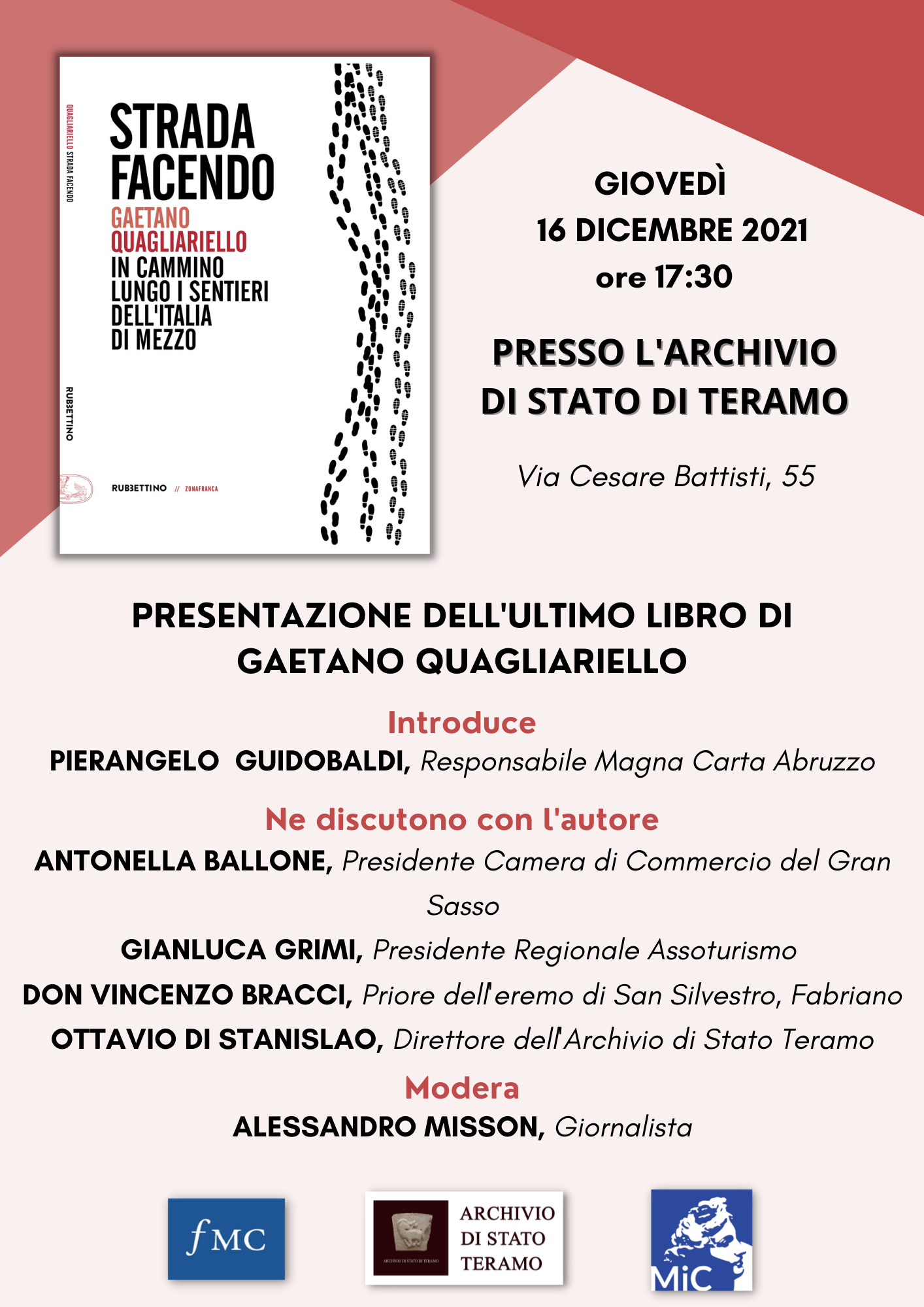STRADA FACENDO – Presentazione del libro di Gaetano Quagliariello a Teramo STRADA FACENDO – Presentazione del libro di Gaetano Quagliariello a Teramo