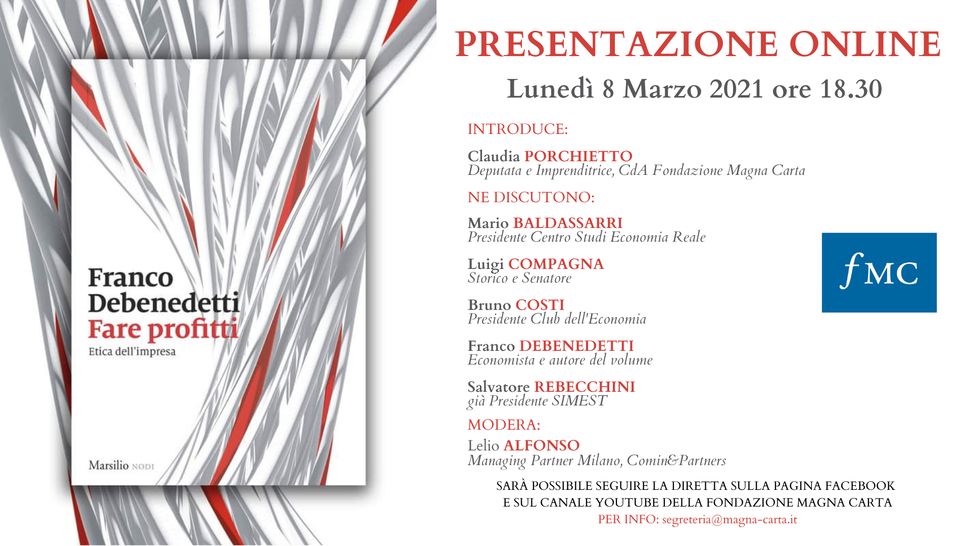 Presentazione online dell’ultimo libro di Franco Debenedetti Presentazione online dell’ultimo libro di Franco Debenedetti
